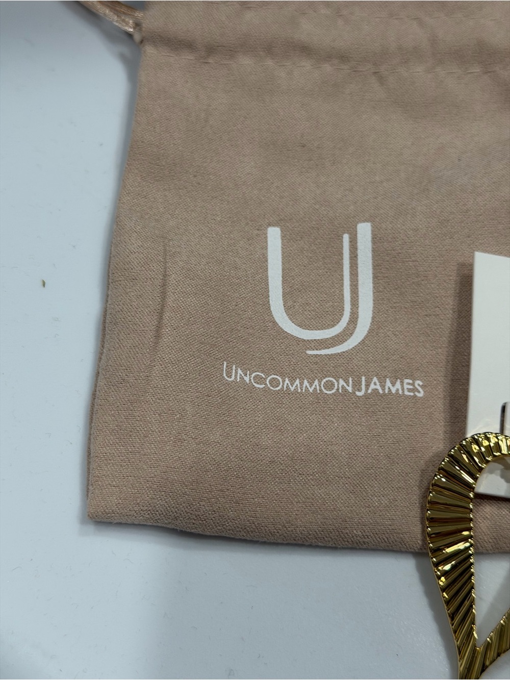 Uncommon James Gold Textured Heart Drop Earrings - Picture 4 of 7